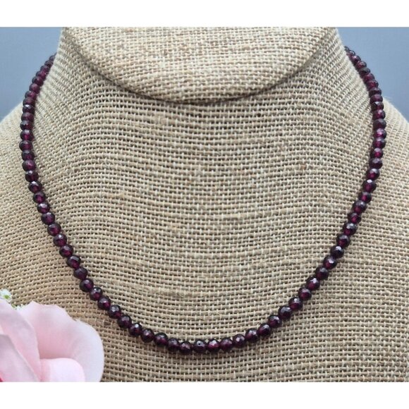 Purple Faceted Glass Bead Artisan Made Choker Necklace 16" Whimsy Goth Witchy - Picture 3 of 9